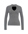 Maglione in maglia con cut out #grigio