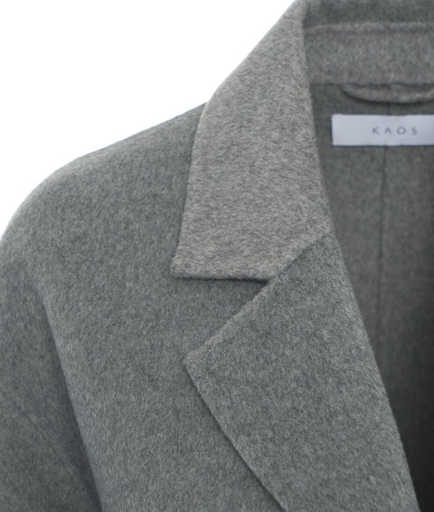 Cappotto monopetto in misto lana #grigio