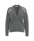 Cardigan in maglia con strass #grigio