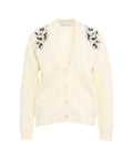 Cardigan in maglia con strass #bianco