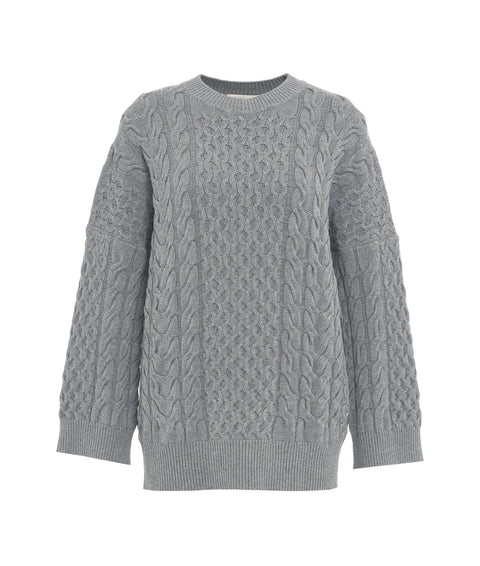 Maglione in maglia intrecciata #grigio