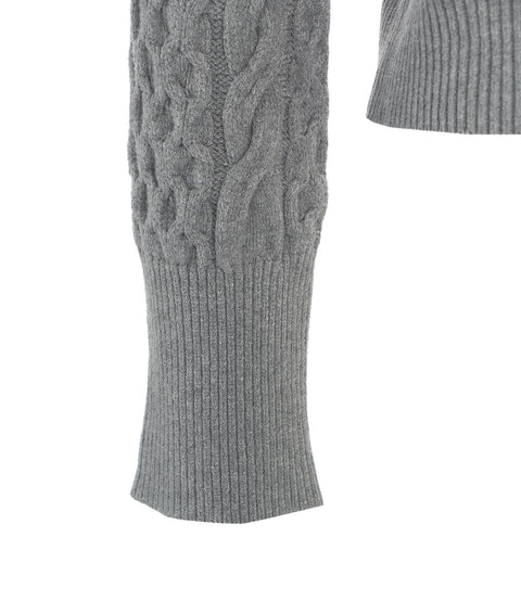 Maglione in maglia intrecciata #grigio