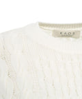 Maglione in maglia intrecciata #bianco