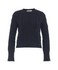 Maglione in maglia intrecciata #blu