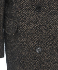 Cappotto boucle a spina di pesce #nero