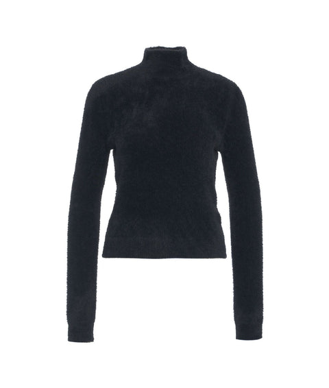 Pullover in maglia pelosa #nero