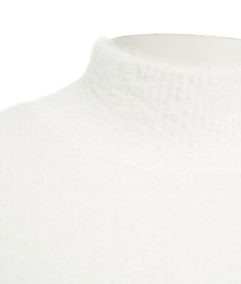 Pullover in maglia pelosa #bianco