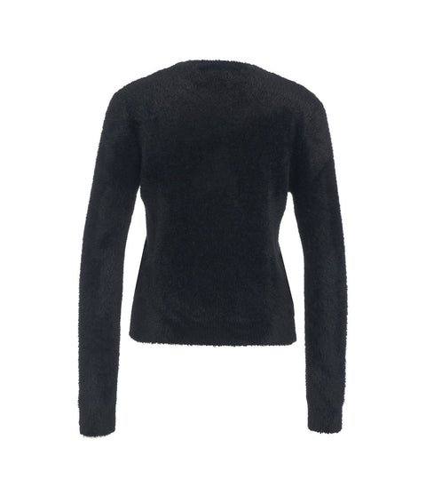 Pullover in maglia pelosa #nero