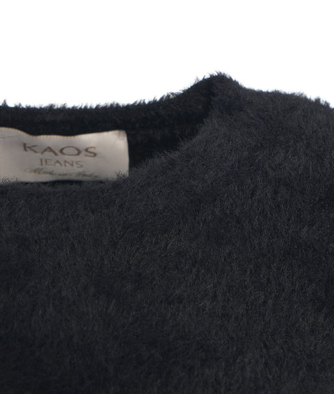 Pullover in maglia pelosa #nero