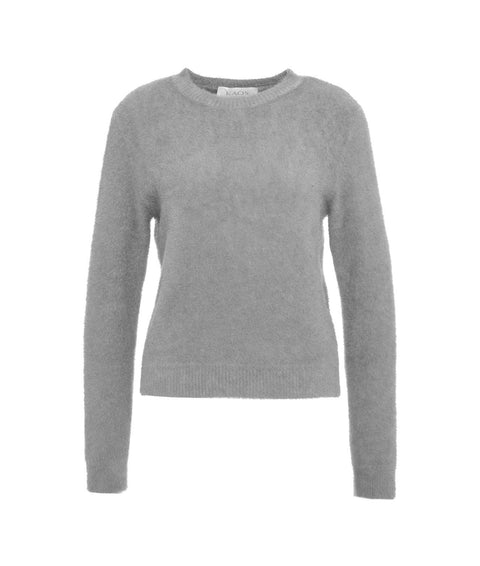 Pullover in maglia pelosa #grigio