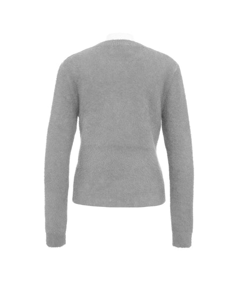 Pullover in maglia pelosa #grigio