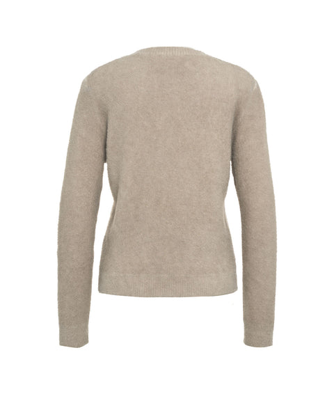 Pullover in maglia pelosa #beige