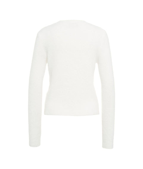 Pullover in maglia pelosa #bianco