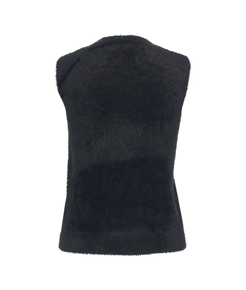 Gilet in maglia pelosa #nero