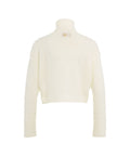 Maglione cropped a collo alto #bianco