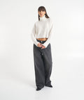 Maglione cropped a collo alto #bianco