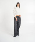 Maglione cropped a collo alto #bianco