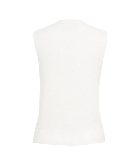 Gilet in maglia pelosa #bianco