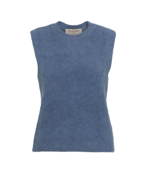 Gilet in maglia pelosa #blu