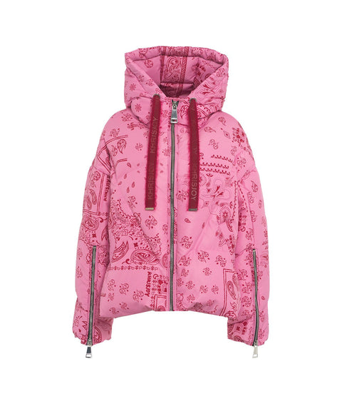 Piumino trapuntato con motivo paisley 'Bandana' #pink