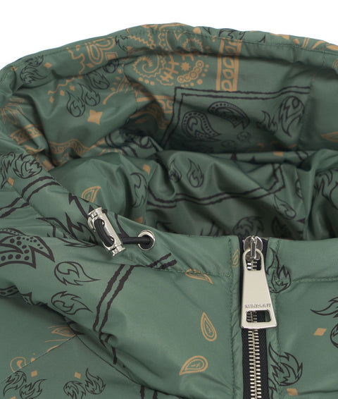 Piumino trapuntato con motivo paisley 'Bandana' #verde