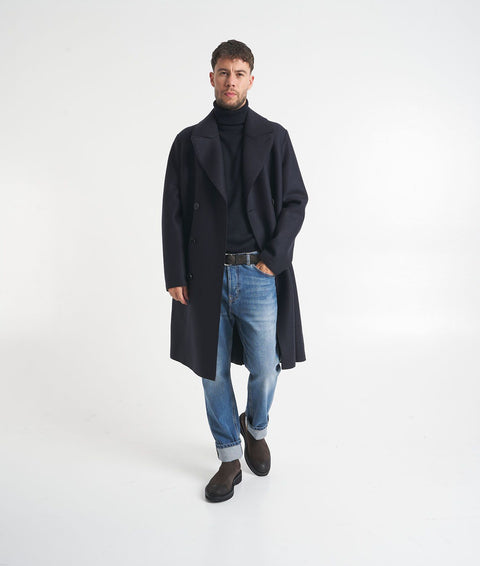 Cappotto in lana vergine pressata #blu