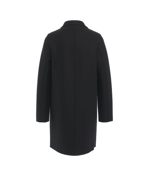 Cappotto monopetto in lana pressata #nero