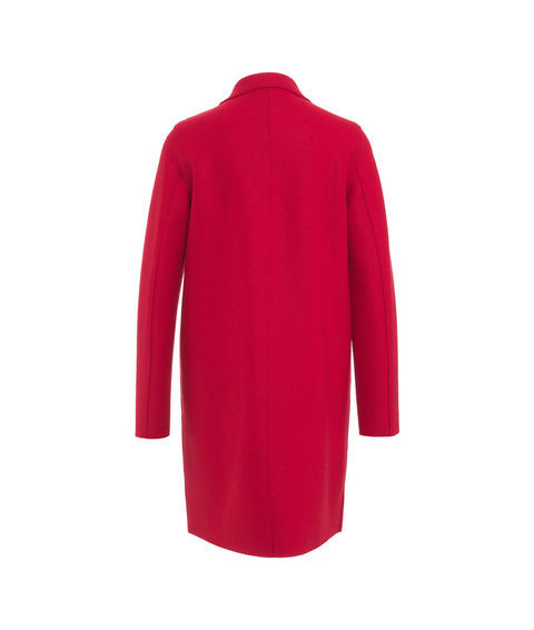 Cappotto monopetto in lana pressata #rosso