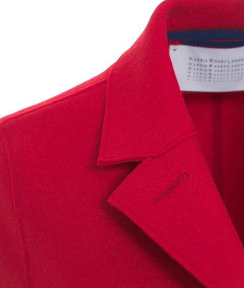 Cappotto monopetto in lana pressata #rosso