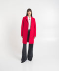 Cappotto monopetto in lana pressata #rosso