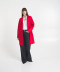 Cappotto monopetto in lana pressata #rosso