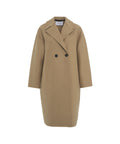 Cappotto con spalle a goccia in lana pressata #beige