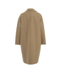 Cappotto con spalle a goccia in lana pressata #beige