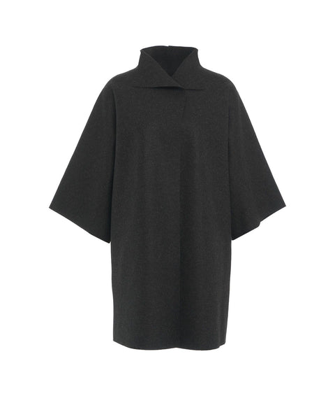 Cappotto kimono in lana pressata #grigio