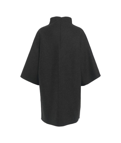 Cappotto kimono in lana pressata #grigio