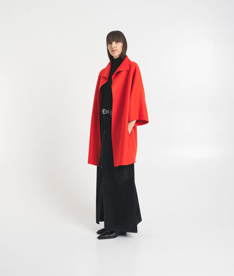 Cappotto kimono in lana pressata #arancione