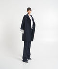 Cappotto kimono in lana pressata #blu