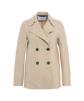 Cappotto doppiopetto in lana pressata #beige