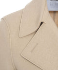 Cappotto doppiopetto in lana pressata #beige