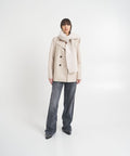 Cappotto doppiopetto in lana pressata #beige