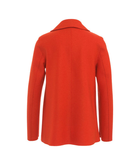 Cappotto doppiopetto in lana pressata #arancione