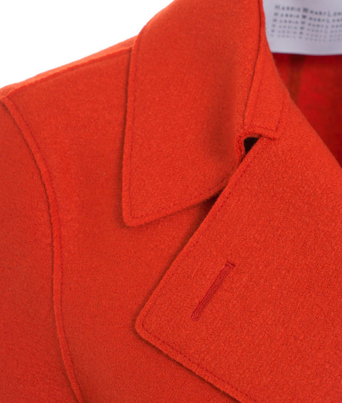 Cappotto doppiopetto in lana pressata #arancione