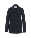 Cappotto doppiopetto in lana pressata #blu