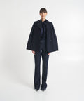 Cappotto doppiopetto in lana pressata #blu