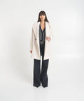 Cappotto in lana ecologica con cappuccio #bianco