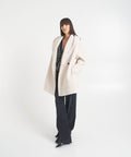 Cappotto in lana ecologica con cappuccio #bianco