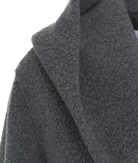Cappotto in lana ecologica con cappuccio #grigio