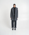 Cappotto in lana ecologica con cappuccio #grigio