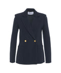 Blazer doppiopetto in misto lana vergine #blu