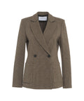 Blazer doppiopetto in pied-de-poule #marrone